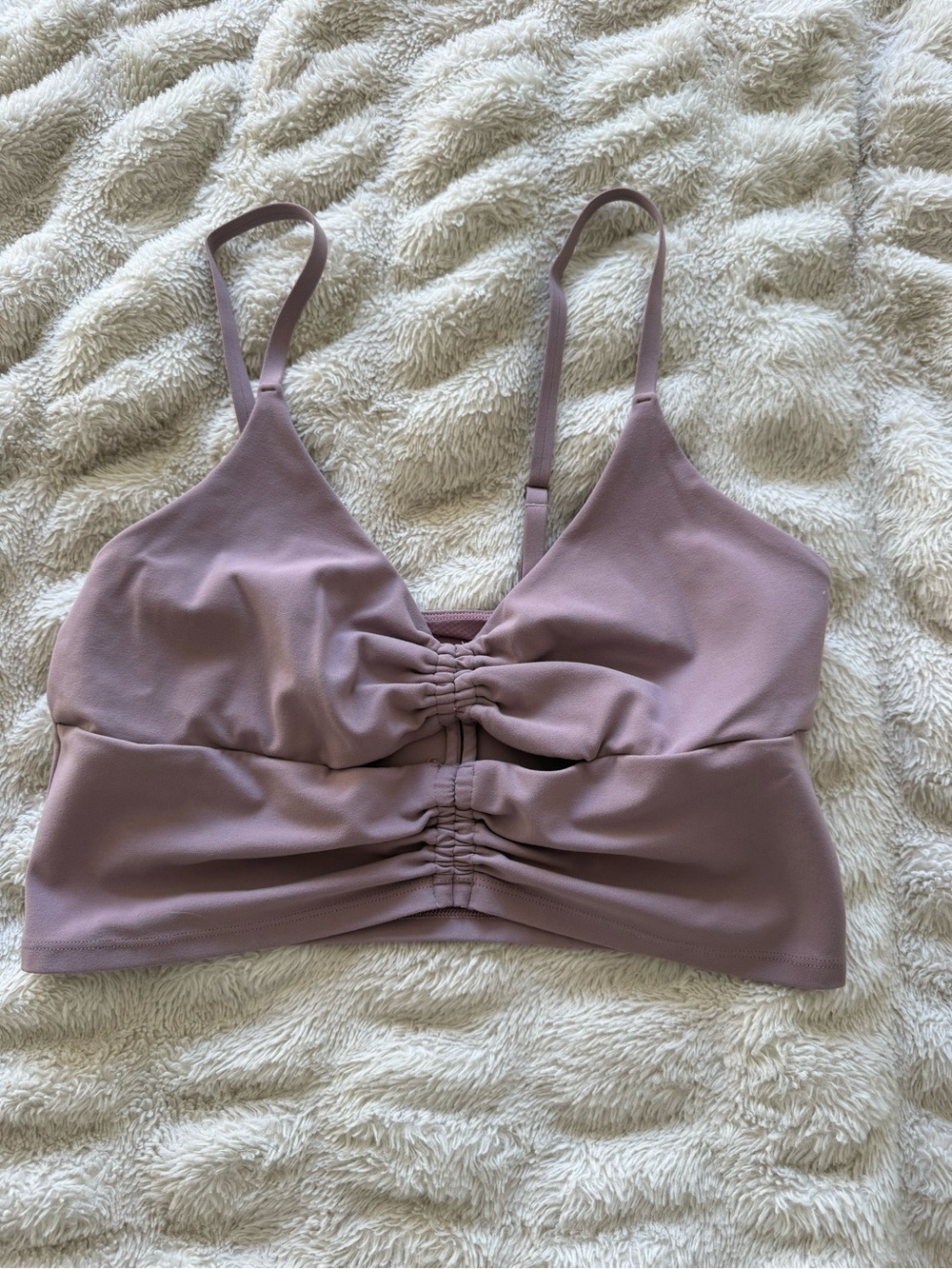 Athleta Ruched Bralette in Dusty Mauve